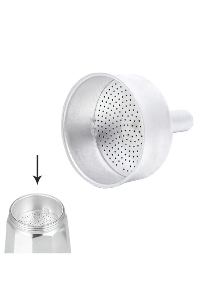 Embudo Cafetera Aluminio Classic / Inducción 6 Tazas