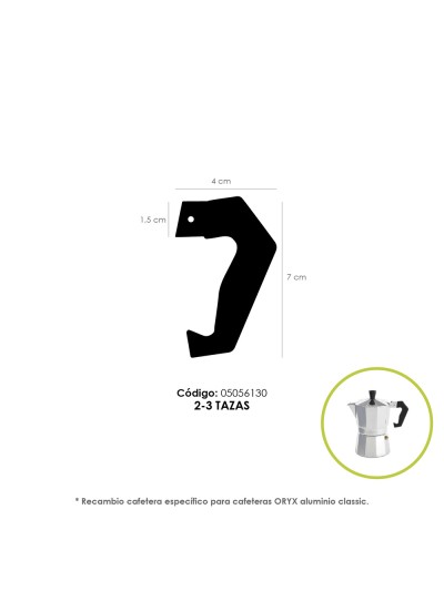 Mango Cafetera Alumino Classic 2 y 3 Tazas