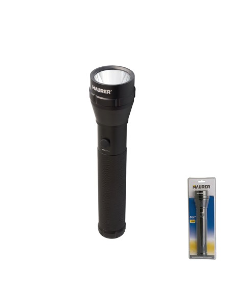 Linterna LED De Mano De Aluminio A Pilas	(2 D) Alta Luminosidad 120 Lumenes (3 Funciones) Mango Estriado