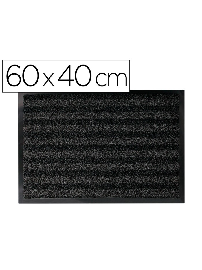 Alfombra para suelo q-connect premium para interiores antideslizante fibra polipropileno y fieltro gris 60x40 cm Alfombra para suelo q-connect premium para interiores antideslizante fibra polipropileno y fieltro gris 60x40 cm