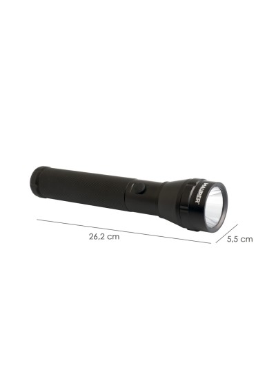 Linterna LED De Mano De Aluminio A Pilas	(2 D) Alta Luminosidad 120 Lumenes (3 Funciones) Mango Estriado
