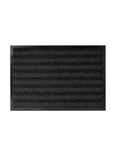 Alfombra para suelo q-connect premium para interiores antideslizante fibra polipropileno y fieltro gris 60x40 cm