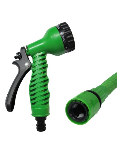 Manguera Extensible Riego Compacto 10 A 30 Metros Con Pistola 7 Posiciones
