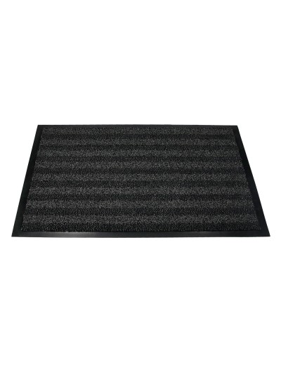 Alfombra para suelo q-connect premium para interiores antideslizante fibra polipropileno y fieltro gris 60x40 cm