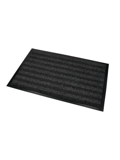 Alfombra para suelo q-connect premium para interiores antideslizante fibra polipropileno y fieltro gris 60x40 cm