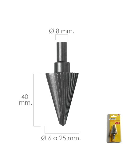 Fresa Conica Hss Ø 6-25 mm. Para Taladro / Fresadora