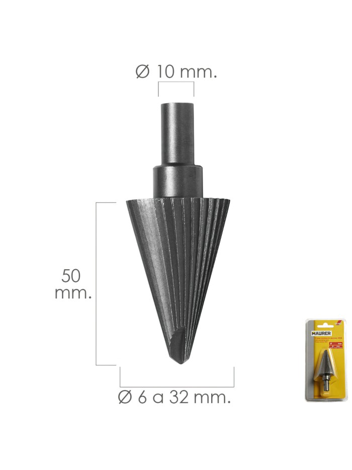 Fresa Conica Hss Ø 6-32 mm. Para Taladro / Fresadora