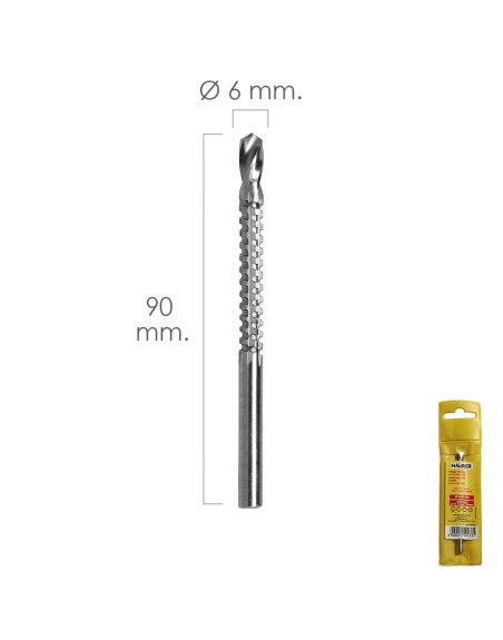 Fresa Rotativa Para Madera Espigada Ø 6 x 90 mm. Para Taladro / Fresadora
