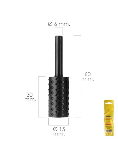 Fresa Rotativa Para Madera Cilindrica Ø 15 mm. Para Taladro / Fresadora