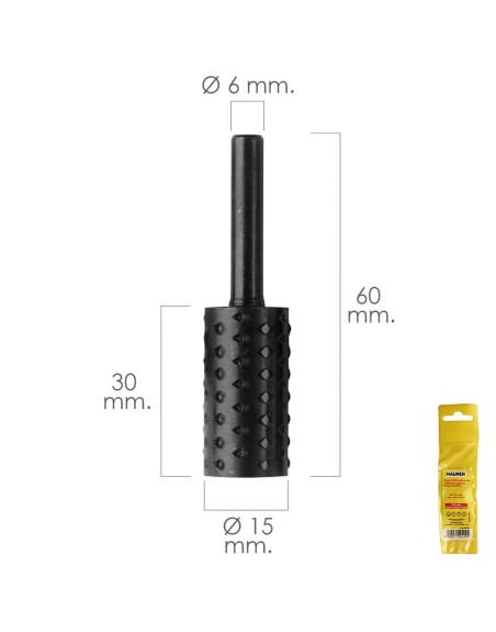 Fresa Rotativa Para Madera Cilindrica Ø 15 mm. Para Taladro / Fresadora
