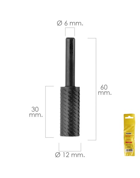 Fresa Rotativa Para Metal Cilindrica Ø 12 mm. Para Taladro / Fresadora
