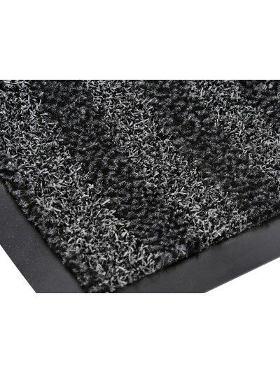 Alfombra para suelo q-connect premium para interiores antideslizante fibra polipropileno y fieltro gris 60x40 cm