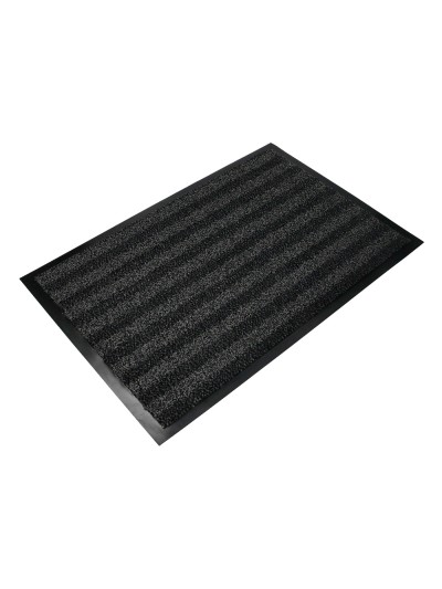 Alfombra para suelo q-connect premium para interiores antideslizante fibra polipropileno y fieltro gris 60x40 cm
