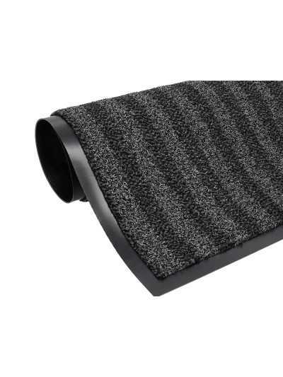 Alfombra para suelo q-connect premium para interiores antideslizante fibra polipropileno y fieltro gris 60x40 cm