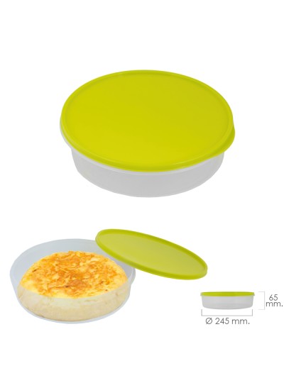 Fiambrera Para Tortillas Redonda Ø 24.5 cm. 2 Litros