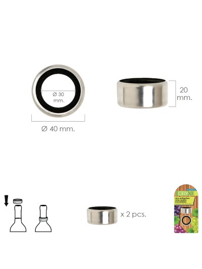 Aro Antigoteo Vino Acero Inoxidable (Blister 2 unidades)