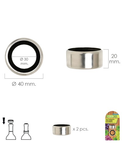 Aro Antigoteo Vino Acero Inoxidable (Blister 2 unidades)