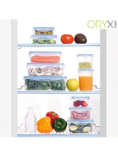 Recipiente Hermetico Plastico Rectangular 1.500 ml. 22x15x7.5 (Alt.) cm.