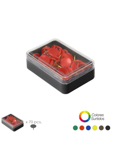 Chinchetas Colores Surtidos (Caja 70 Unidades)