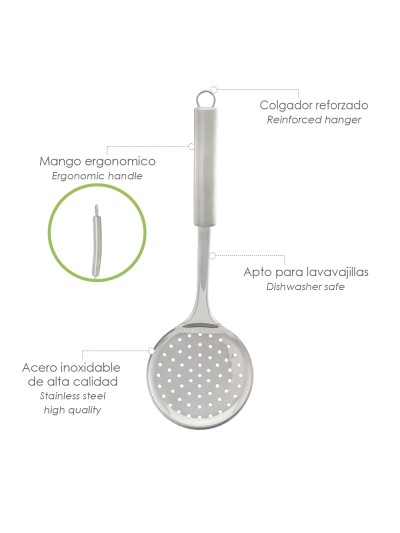 Espumadera Cocina Acero Inoxidable 34x11,5 (Alt) cm.