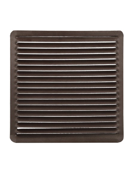Rejilla Ventilación Empotrar  17x17 cm. Aluminio Marron