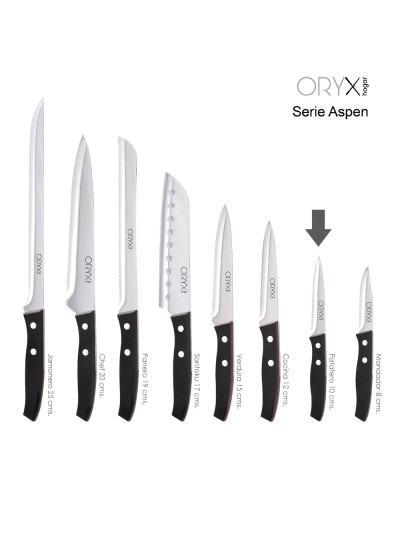 Cuchillo Aspen Patatero Hoja Acero Inoxidable 10 cm. Negro