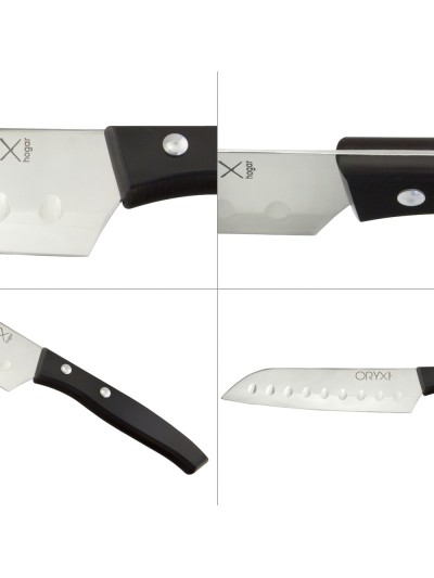 Cuchillo Aspen Santoku Hoja Acero Inoxidable 17 cm. Negro