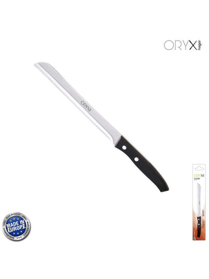 Cuchillo Aspen Panero Hoja Acero Inoxidable 19 cm. Negro