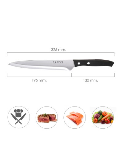Cuchillo Aspen Cocinero / Chef Hoja Acero Inoxidable 20 cm. Negro