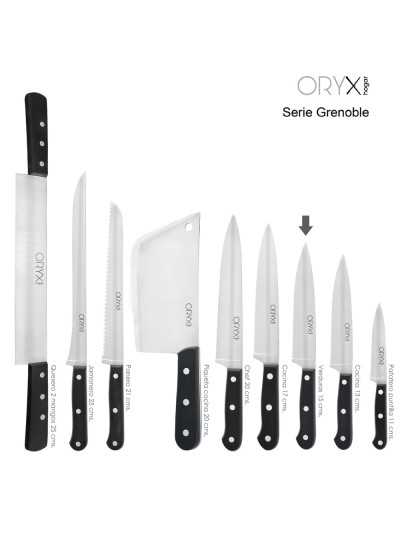 Cuchillo Grenoble Verduras Hoja Acero Inoxidable 15 cm. Negro