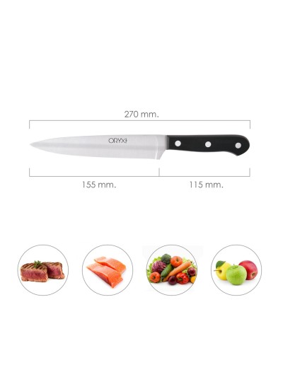Cuchillo Grenoble Cocina Hoja Acero Inoxidable 17 cm. Negro