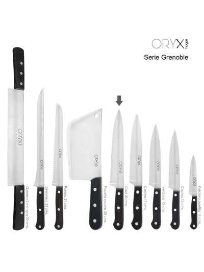 Cuchillo Grenoble Cocinero / Chef Hoja Acero Inoxidable 20 cm. Negro