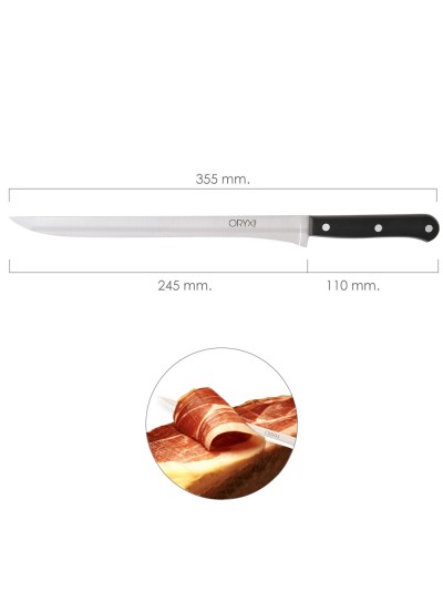 Cuchillo Grenoble Jamonero Hoja Acero Inoxidable 25 cm. Negro
