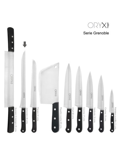 Cuchillo Grenoble Jamonero Hoja Acero Inoxidable 25 cm. Negro