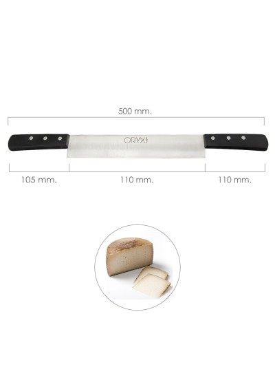 Cuchillo Grenoble Quesero 2 Mangos Hoja Acero Inoxidable 25 cm. Negro