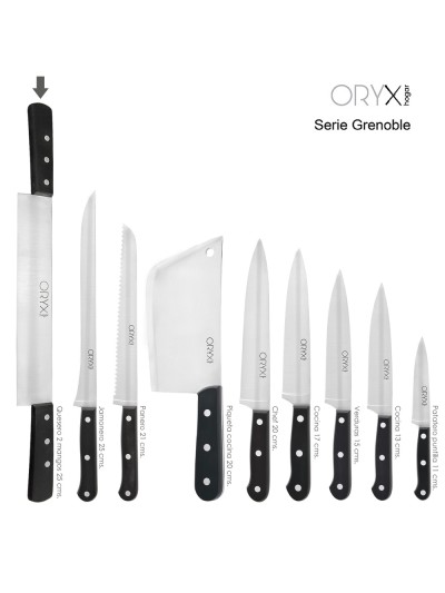 Cuchillo Grenoble Quesero 2 Mangos Hoja Acero Inoxidable 25 cm. Negro