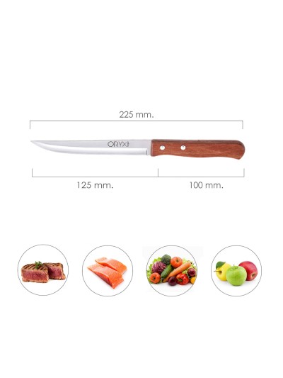Cuchillo Montana Cocina Hoja Acero Inoxidable 13 cm. Mango Madera