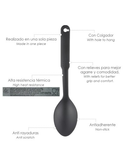 Cuchara Cocina Nylon Basic 30,5 x 7 cm.