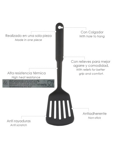 Espatula Rasera Cocina Nylon Basic 32,5 x 9 cm.