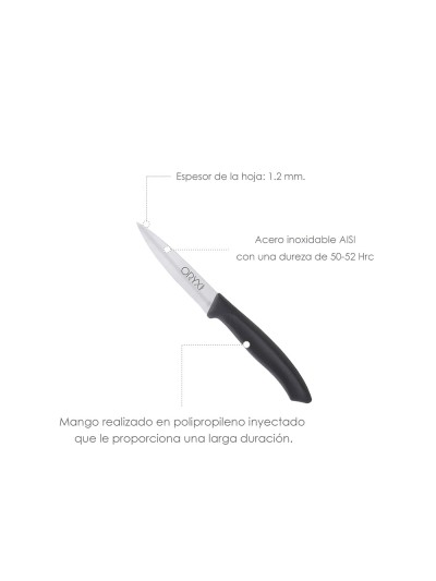 Cuchillo Nuuk Mondador Hoja Acero Inoxidable 9 cm. Negro (Blister 3 Piezas)