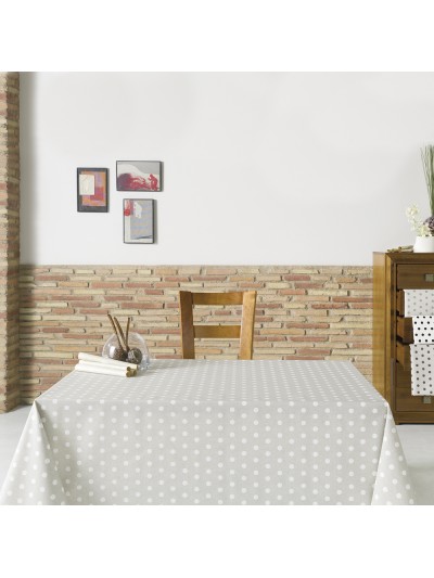 Mantel Antimanchas Textil Puntini Beige Rollo 1,4 x 25 metros