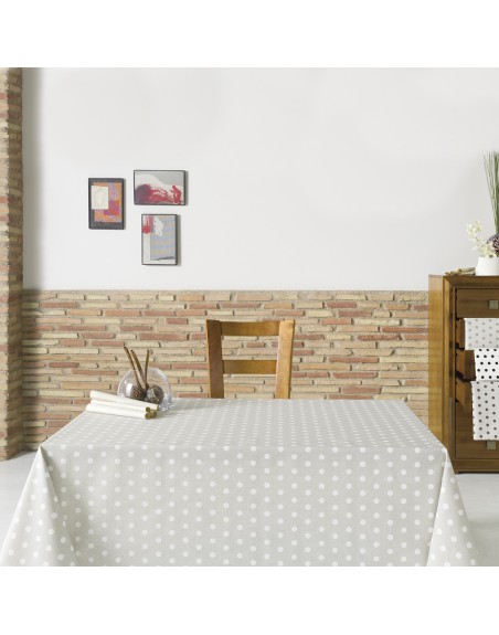 Mantel Antimanchas Textil Puntini Beige Rollo 1,4 x 25 metros