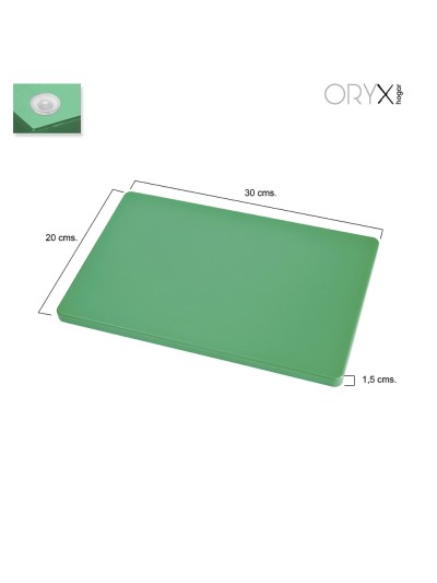 Tabla Cortar Polietileno 30x20x1,5 cm.  Color Verde