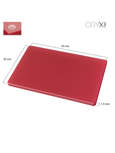 Tabla Cortar Polietileno 35x25x1,5 cm.  Color Rojo