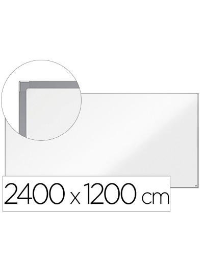 Pizarra blanca nobo essence acero vitrificado magnetica 2400x1200 mm