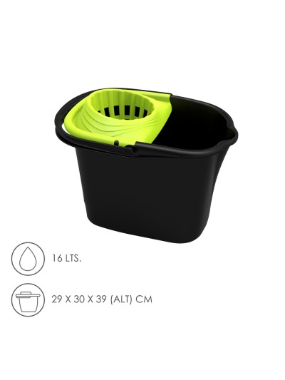 Cubo Fregona Con Escurridor Rectangular 16 Litros