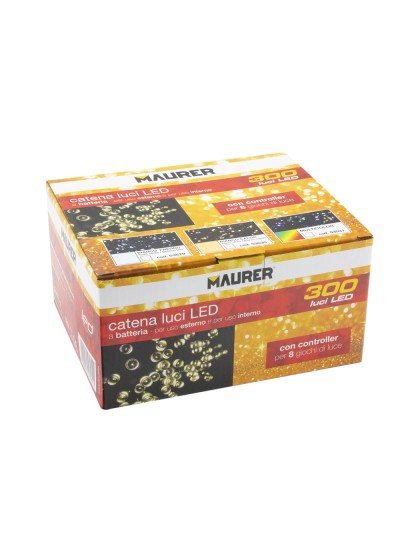 Luces Navidad A Pilas 300 Leds Luz Blanca Interior / Exterior (IP44)