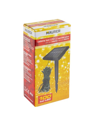 Luces Navidad Solar 100 Leds Luz Blanca Interior / Exterior (IP44)