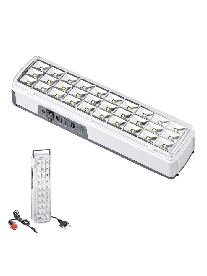 Linterna LED / Lampara De Emergencia Con enchufe / Recargable (1.200 mAh) 150 Lumenes Con Asa y Cargador De Coche
