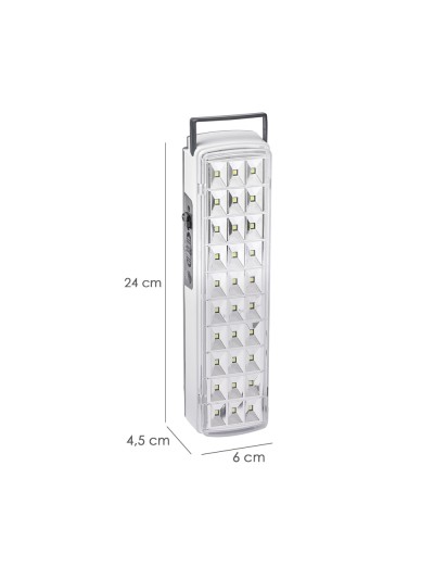 Linterna LED / Lampara De Emergencia Con enchufe / Recargable (1.200 mAh) 150 Lumenes Con Asa y Cargador De Coche